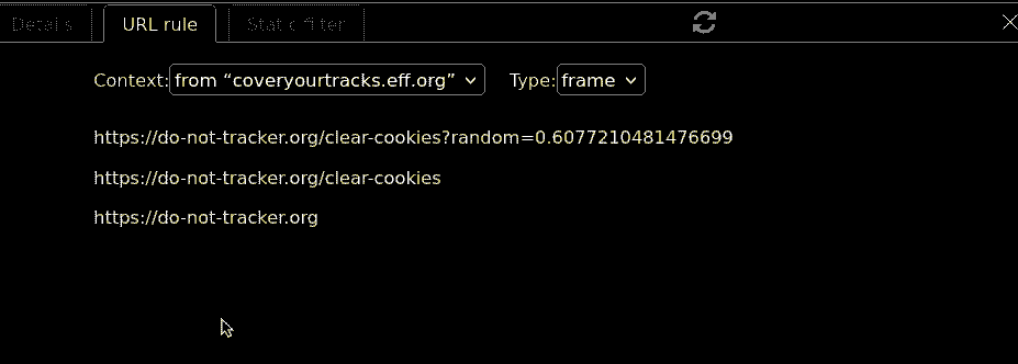 Logger's rule pane